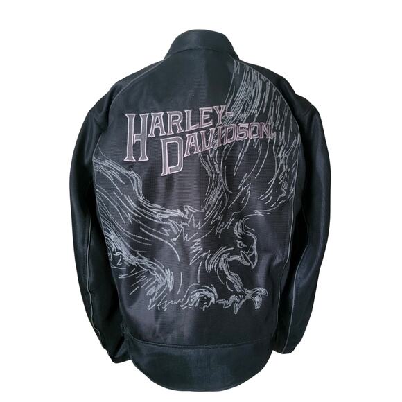 Harley-Davidson Eagle Men’s Black Mesh Jacket Size M - Picture 1 of 6